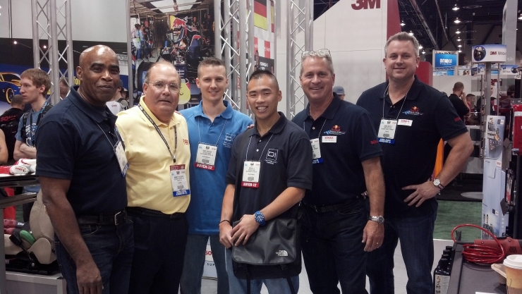 Detailed Image at the SONAX booth with Bob from Flex at SEMA Show 2012