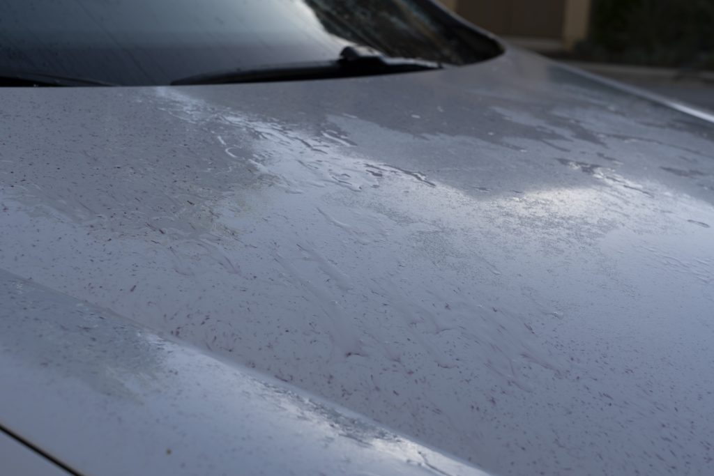 iron deposits sprayed