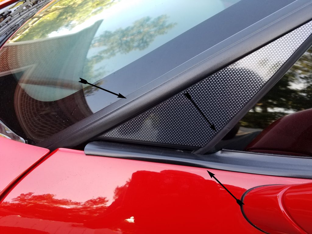 trim on exterior of vehicle