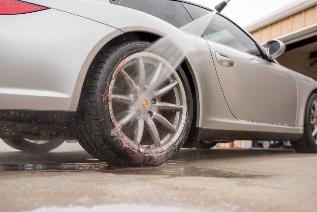 Cleaning off the Sonax Wheel Cleaner Plus