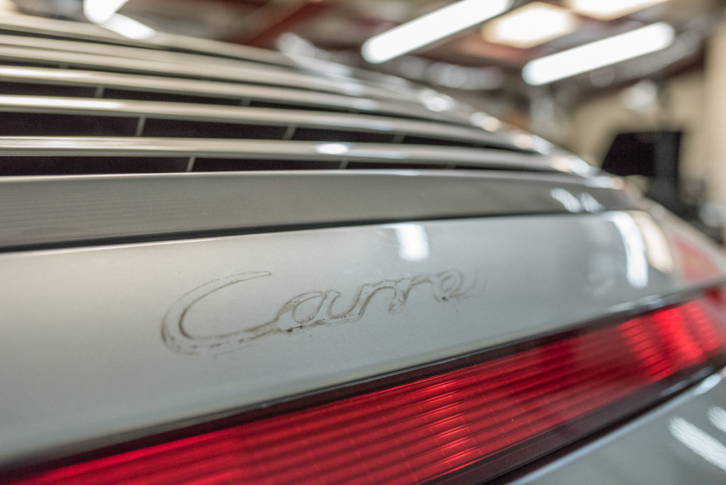 Porsche 911 badge cleaning
