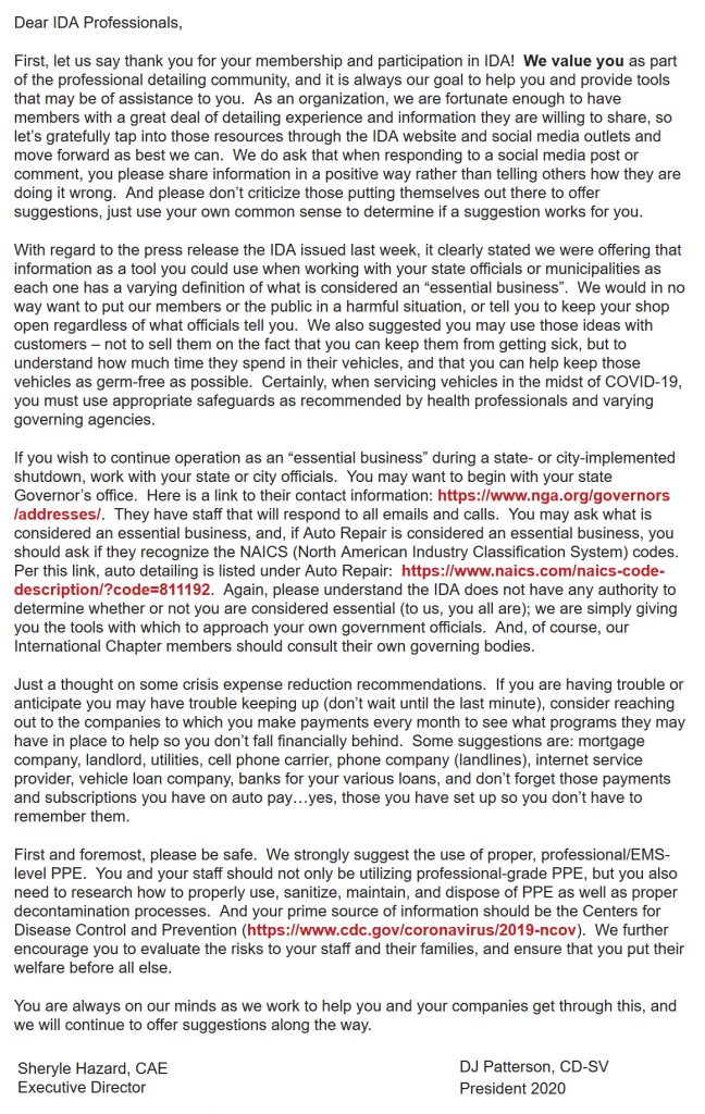 IDA Press Release 03-24-2020