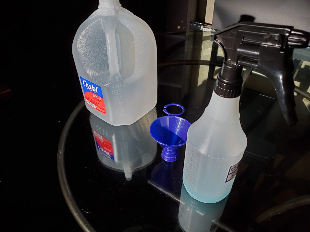 diluting with distilled water