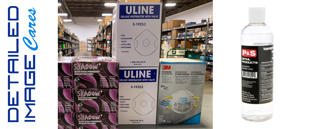 Detailed Image Cares - N95 mask, nitrile gloves, and sanitizer donation