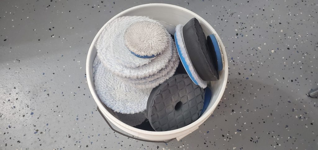 bucket of pads