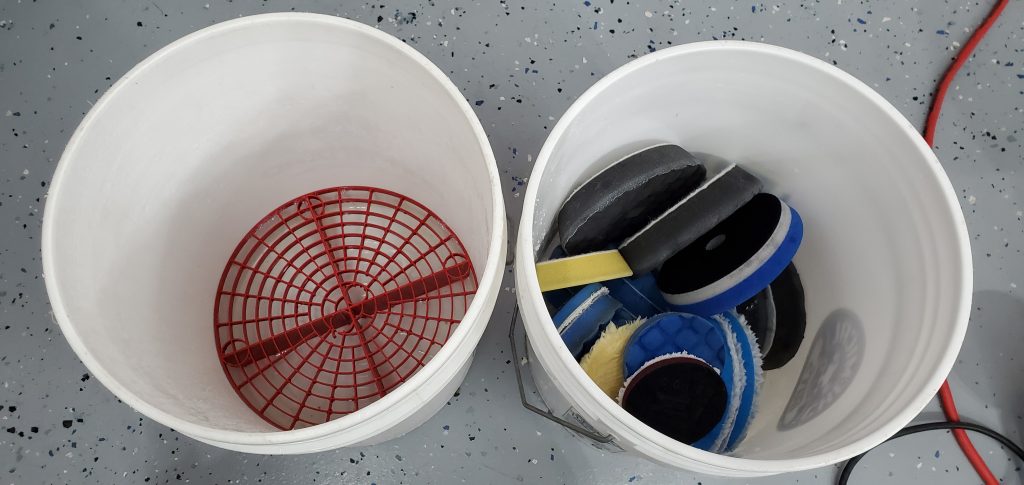 Recently high pressure washed pads and a spin bucket