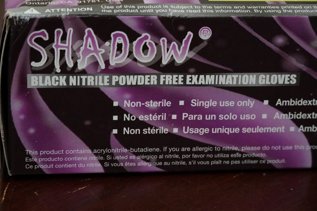 box nitrile gloves