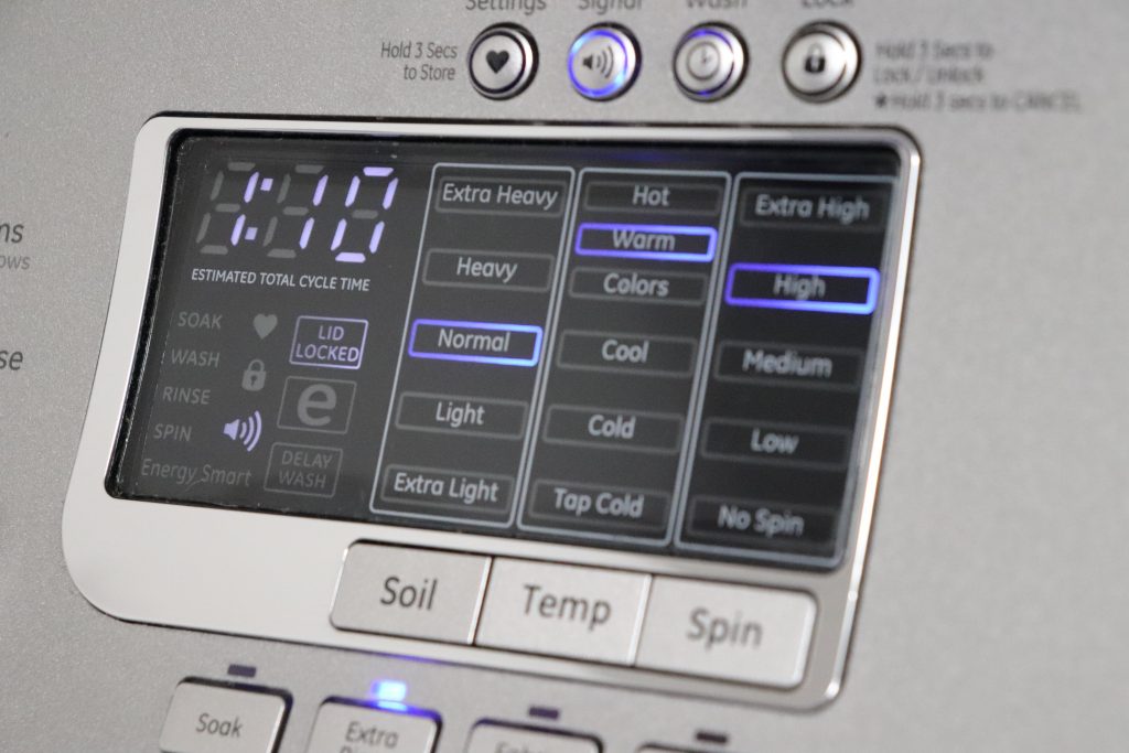 Washing machine settings