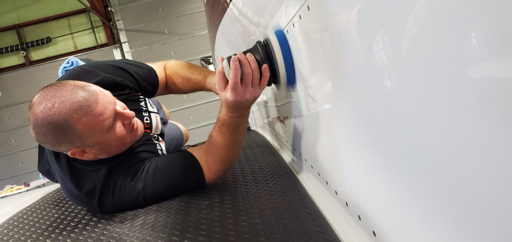 Jason Warnock working on a jet wing on #projectjetdetail