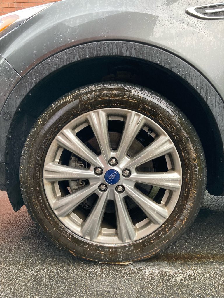 Cleaning Tires with the Tuf Shine Tire Cleaner and Tire Brush