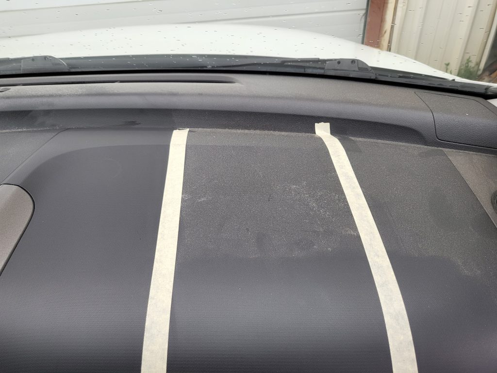 Dashboard sectioned after using P&S XPRESS Interior Cleaner