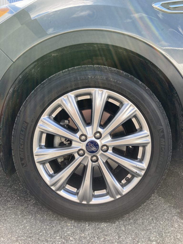Wheels and Tires After Being Cleaned and Protected