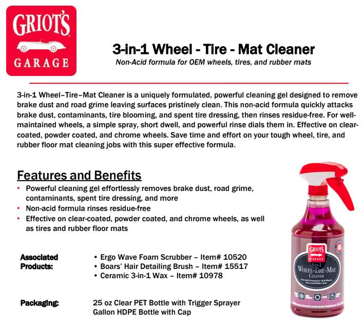 3in1 Wheel Tire Mat Cleaner