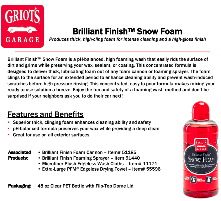Brilliant Finish Snow Foam