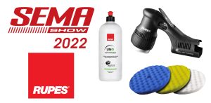 SEMA Show 2022 Rupes iBrid HLR75 Mini Polisher Uno Advance Rotary Waffle Pads