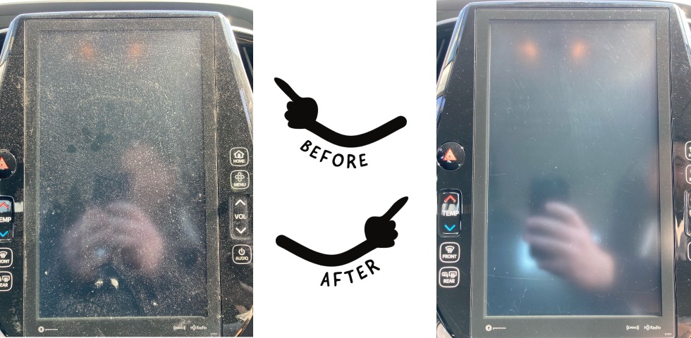 Nav Screen Before and After Cleaning