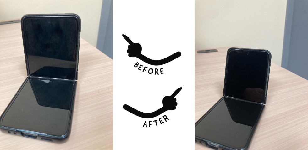 Samsung ZFlip 3 Before and After Cleaning