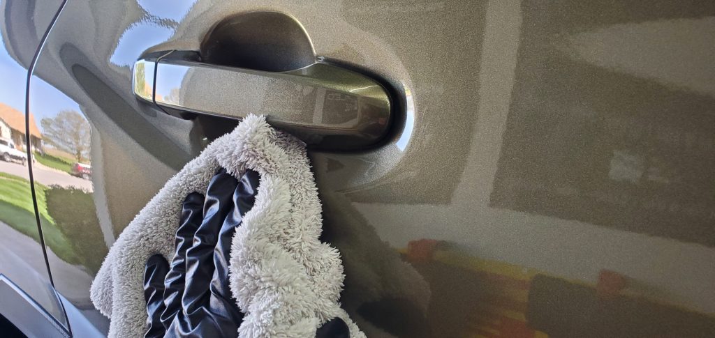 Be sure to wipe around door handles and as these are some of the most commonly missed areas that leave high spots during installation.