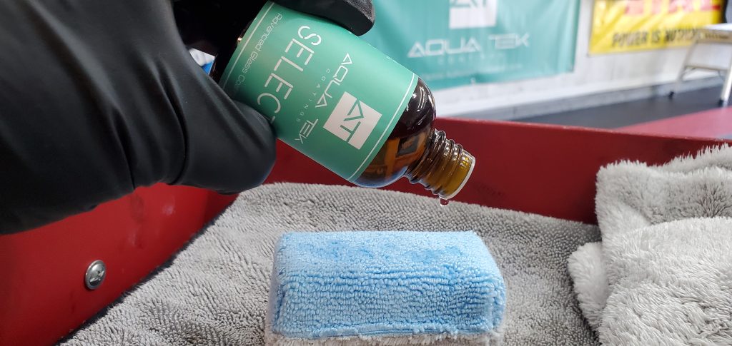 Aquatek Select being applied to the coating applicator