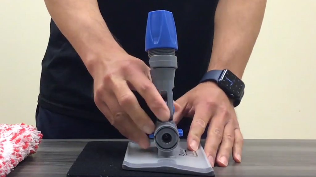 Autofiber Mitt on a Stick Assembly - PRO Adjustable Aluminum Head Attached to Foam Pad
