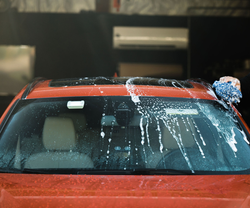Image hand washing BMW wagon with Oberk APS soap