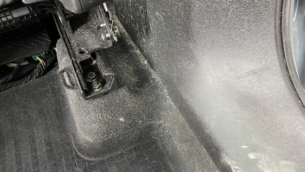 Detail Factory Pet Hair Brush and Rake in car before