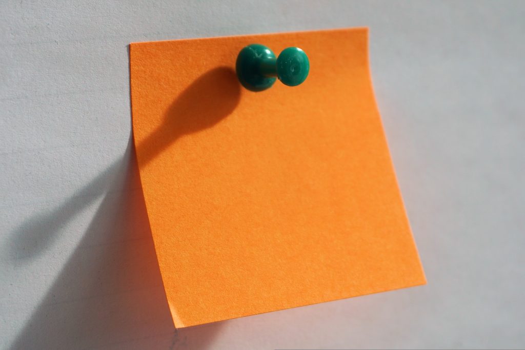 orange post-it-note