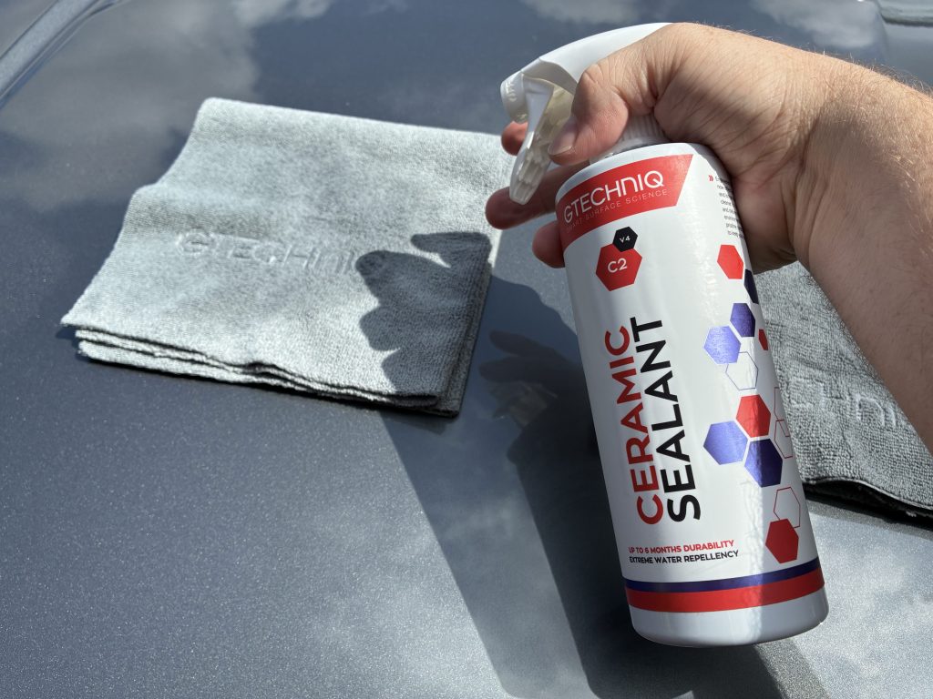 Spraying C2 onto Towel