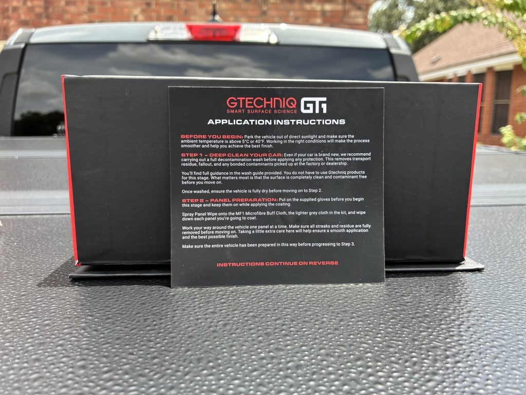 Gtechniq GT1 Coating Kit Instructions 1