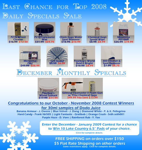 Last Chance 2008 Daily Specials Last Chance 2008 Daily Specials
