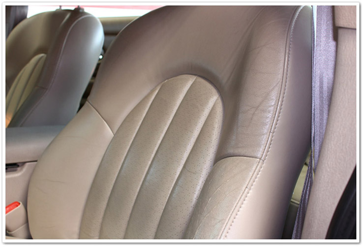 Leather seat cracking before leather restoration using Leatherique Leather seat cracking before leather restoration using Leatherique