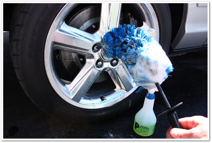 E-Z Detail Brush bent at 90 degree angle to clean behind spokes E-Z Detail Brush bent at 90 degree angle to clean behind spokes
