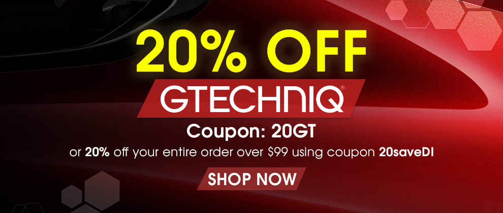 20% Off Gtechniq Coupon 20GT or 20% off your entire order over $99 using coupon 20saveDI - Shop Now