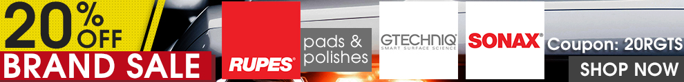 20% Off Brand Sale Coupon 20RGTS - Rupes Pads & Polishes, Gtechniq, and Sonax - Shop Now