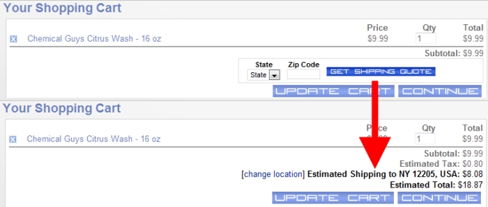 Detailed Image Shipping Quote