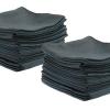 The Rag Company Diamond Glass Towel Black 16" x 16" BULK 48x