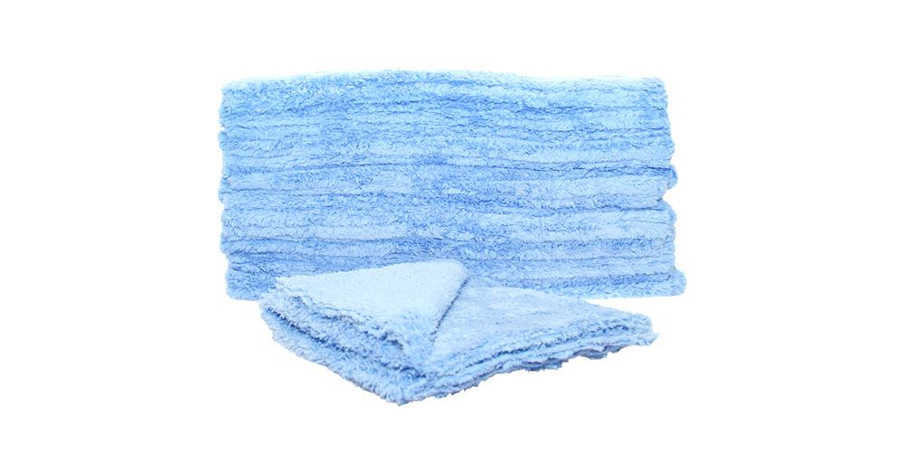 DI Microfiber Double Thick Edgeless Towel 16" x 16" Blue BULK 24x