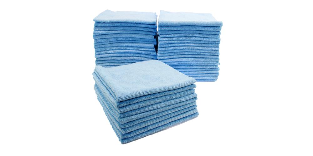The Rag Company Edgeless 300 Microfiber Light Blue 16" x 16" BULK 50x