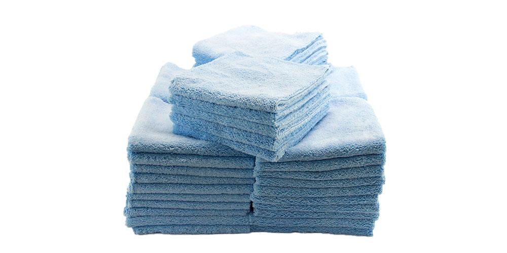 Autofiber Elite Edgeless Microfiber Towel Blue - 16" x 16" BULK 50x