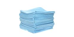 DI Microfiber Waffle Weave Glass Cleaning Towel Light Blue BULK 24x